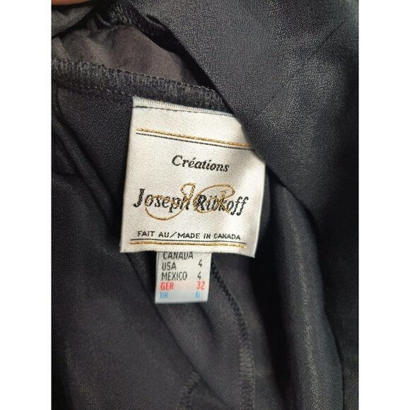 Joseph Ribkoff Dress 4 Black Sheath Peplum Sleeveless Mesh Round Neck FLAW - Picture 11 of 14